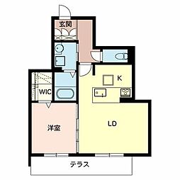 アトリエールエイチ 1LDKの間取図画像