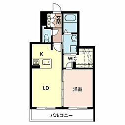 アトリエールエイチ 1LDKの間取図画像