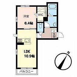 シャーメゾンYAGI1 1LDKの間取図画像