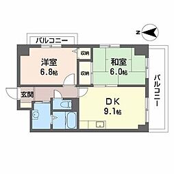 ラポール御幣島 2DKの間取図画像