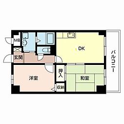 ラポール御幣島 2DKの間取図画像