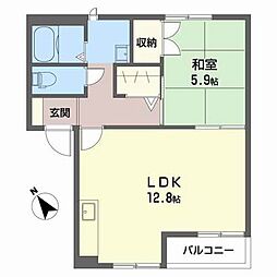 アフェクション丸尾A棟 1LDKの間取図画像