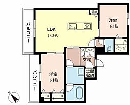 シャーメゾンフォルトゥーナ 2LDKの間取図画像