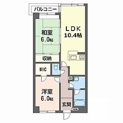ナカタビル4番館 2LDKの間取図画像