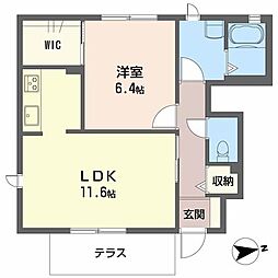 ブランシェ広峯 1LDKの間取図画像