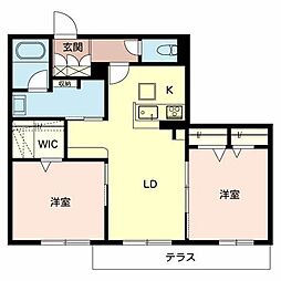 プロヌーブ尾上の松 2LDKの間取図画像