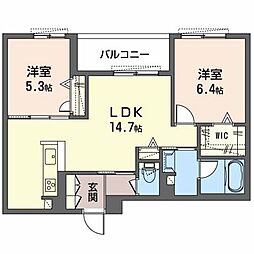 RADIANCEMINOH 2LDKの間取図画像