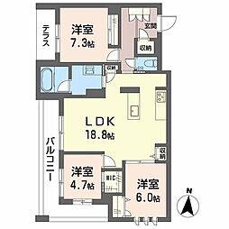 ジョフリエル 3LDKの間取図画像