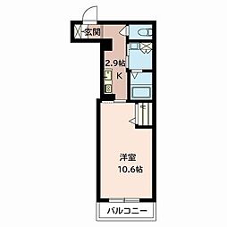 シャーメゾンラピス 1Kの間取図画像