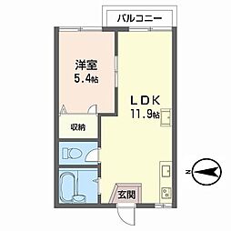ユニハイツ 1LDKの間取図画像