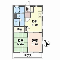 ルクレール 2DKの間取図画像