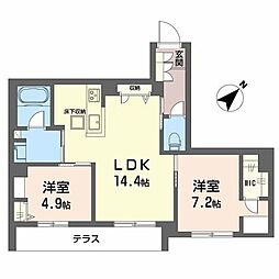 シャーメゾン ペイ ドゥ レーヴ 2LDKの間取図画像
