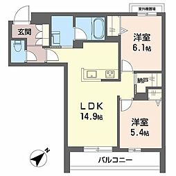 シャーメゾン ペイ ドゥ レーヴ 2LDKの間取図画像