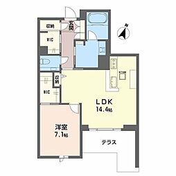 ミュリエル箕面 1LDKの間取図画像