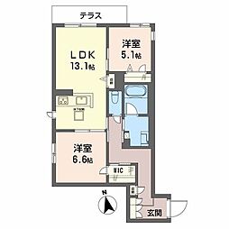 シャーメゾンひいらぎ 2LDKの間取図画像