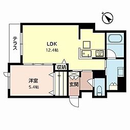 シャーメゾントトローズ 1LDKの間取図画像