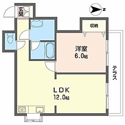 レジデンスエイト 1LDKの間取図画像