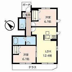 ブラン石澄 2LDKの間取図画像