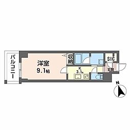 サンエール南堀江 1Kの間取図画像