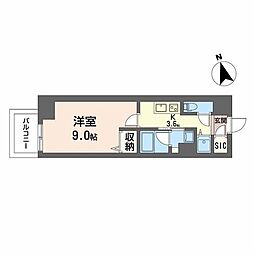 サンエール南堀江 1Kの間取図画像
