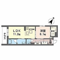 ヘミングウェイ 1LDKの間取図画像