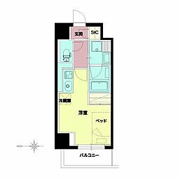 セルン新町 ワンルームの間取図画像