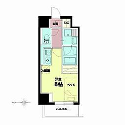 セルン新町 1DKの間取図画像