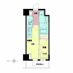 セルン新町 1DKの間取図画像