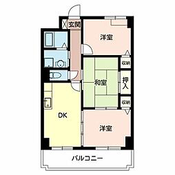 メディオグリシーナエフ 1LDKの間取図画像