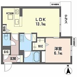 シャーメゾンRefinar 1LDKの間取図画像