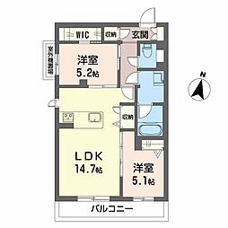 ラ・メゾン・ボナール 2LDKの間取図画像