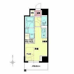 セルン新町 7階ワンルームの間取り