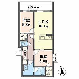シャーメゾン 東雲 子育て支援 2LDKの間取図画像