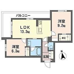 シャーメゾン 東雲 子育て支援 2LDKの間取図画像