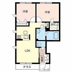 Maison心 2LDKの間取図画像