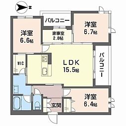 パークテラス 3LDKの間取図画像