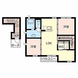 シャーメゾン縁 2LDKの間取図画像