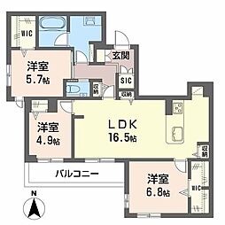 シャーメゾン アールズコート 3LDKの間取図画像