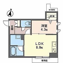 ＳｈａＭａｉｓｏｎ　Ｍｉｙａｚｕ 1階1LDKの間取り