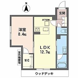 グランコート北浦 1LDKの間取図画像