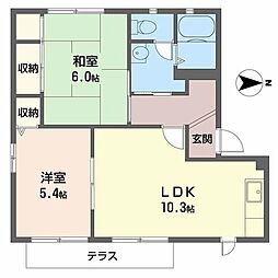 アイリス正道F 2LDKの間取図画像