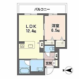シャトードール　リュミエール 0202 2階1LDKの間取り