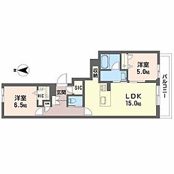 ヴェルジェIII 2LDKの間取図画像