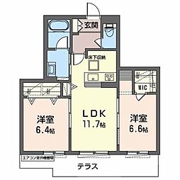 ウエスタンハイツ15 2LDKの間取図画像