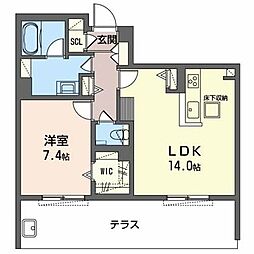 シエクル 1LDKの間取図画像