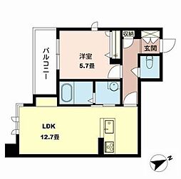 シャーメゾンクリスタル 1LDKの間取図画像