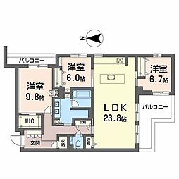御所タキマ 3LDKの間取図画像