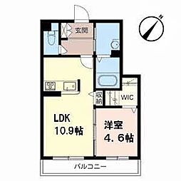 シャーメゾンヴィラージュ 1LDKの間取図画像