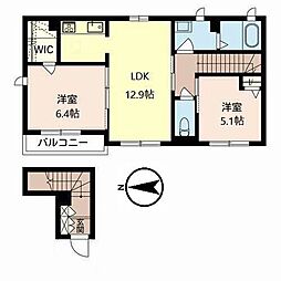 グラシアハットリ2 2LDKの間取図画像