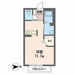 サーティーンイレブン ワンルームの間取図画像
